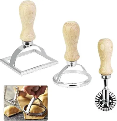 Obrázek produktu pro Vykrajovátka na ravioli - Nerezová ocel - Sada 3 vykrajovátek na sušenky - Různé tvary