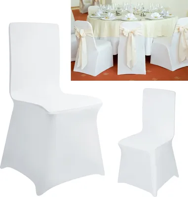 Produktbild von LZQ 100 kusov univerzálnych krytov na stoličky Kryt na stoličky Stretch White Chair Covers Banquet Chair Modern for Weddings and Party Decoration