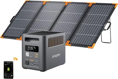 Produktbild von AFERIY Solargenerator 1800W 1024Wh & 400W Solarpanel – Erweitert, USV