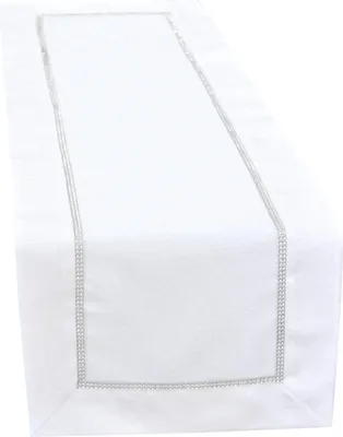 Produktbild von Tischdecke, Tischdecke mit Zirkonia, Glamour, Megan 50x100 Weiß