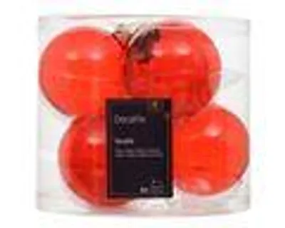 Produktbild von Weihnachtskugeln Glas 8cm 6 Stück - Transparent Weihnachtsrot