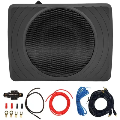 Image de Subwoofer pour voiture - Subwoofer actif sous-siège 20 cm - 1 000 W - Amplificateur intégré - Caisson de basses compact et plat pour voiture/SUV