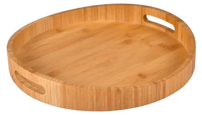 Produktbild von Bambustablett 35cm Serviertablett Frühstückstablett Betttablett Holz Tablett