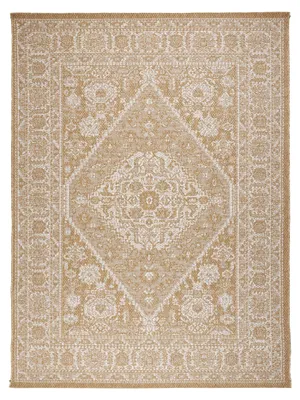 Produktbild von In- & Outdoor Jute Teppich - Daisy Medaillon Weiß