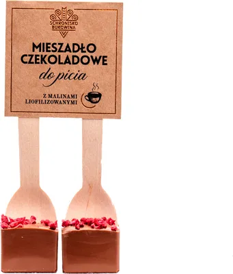 Produktbild von Rührschokolade mit gefriergetrockneten Himbeeren 80g - Schronisko Bukowina
