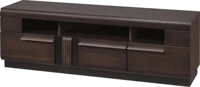 Produktbild von Furniture24 Fernsehschrank Porti 25 Lowboard Unterschrank mit 3 Schubladen Eiche Massivholz Naturfurnier Eiche Schoko