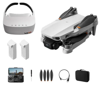 Image de Drone Zimilo VR avec caméra, lunettes FPV VR, mini-drone pliable,via application WiFi, caméra HD, moteur sans balais, 2 batteries