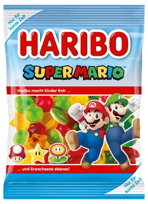 Image de Haribo Super Mario Édition spéciale : bonbons gélifiés aux fruits avec mousse de sucre 175 g