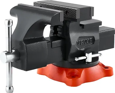 Productafbeelding van 5,5-inch bankschroef, multifunctioneel, zwaar, gietijzer, draaibare basis met vergrendeling