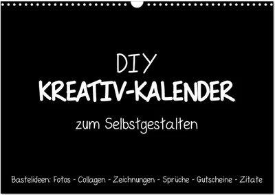 Produktbild von Bastelkalender: DIY Kreativ-Kalender -schwarz- (Wandkalender 2025 DIN A3 quer), CALVENDO Monatskalender
