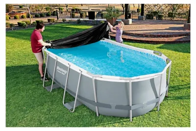Produktbild von PVC-Abdeckplane 427 x 250 cm, schwarz, oval