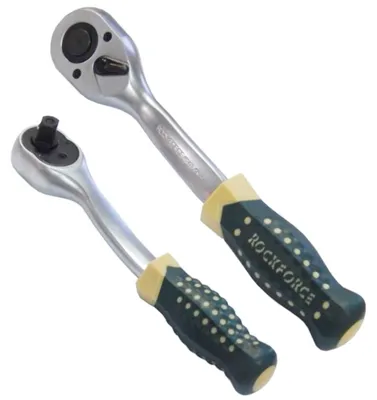 Produktbild von Verstärkter gebogener Ratschenschlüssel mit Gummigriff 1/2".