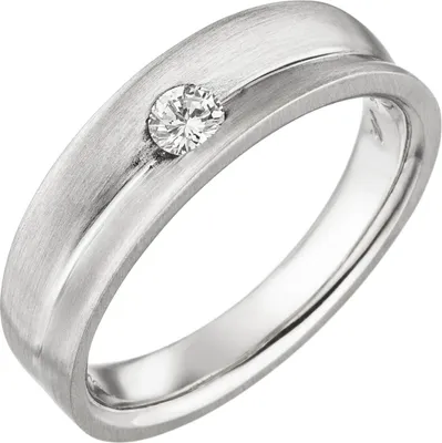 Produktbild von Ring Solitär Damenring mit Diamant Brillant, schlicht, 950 Platin Fingerschmuck Innenumfang 58mm  Ø18.5mm