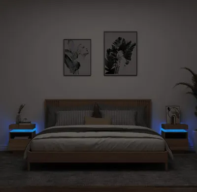 Obrázek produktu pro vidaXL Noční stolky s LED osvětlením 2 ks Dub Sonoma 40x39x48,5 cm