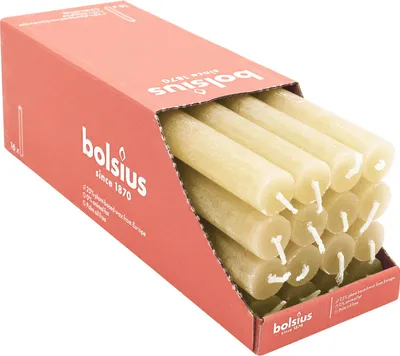 Produktbild von Stabkerzen Rustik, 23/270 mm, Haferbeige, BOLSIUS, Brenndauer ca. 13h, 16 Stück pro Verpackung