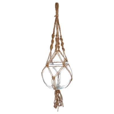 Produktbild von Blumenampel mit Blumentopf aus Glas 55cm