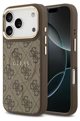Produktbild von Guess Apple iPhone 17 Pro Max 4G PolyurethanClassic Logo MagSafe Schutz Hülle Case Braun