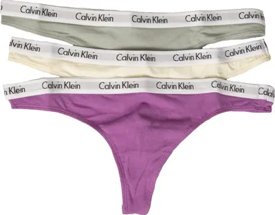Immagine prodotto di Confezione 3 slip perizoma donna tripack slip mutande underwear CK CALVIN KLEIN articolo QD3587E THONG 3PK, L, Cotone 90%,Spandex 10%