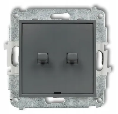 Produktbild von Karlik MINI Doppelwippschalter graphite matt Unterputz