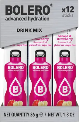 Produktbild von Bolero Sticks (12x3g) Banana & Strawberry - Intra- & Post-Workout - Intra-Workout