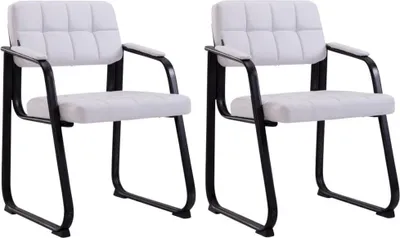 Produktbild von Set mit 2 bequemen Besucherstühlen – Besprechungsstühle –  Sitzposition | Farbe: Weiß
