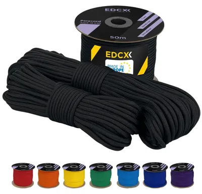 Imagen del producto de Cuerda paracord de 4 mm, 15 metros, de poliéster, resistente a la abrasión, ideal para actividades al aire libre y supervivencia