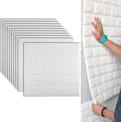 Zdjęcie produktu dla Zestaw 10 samoprzylepnych, trójwymiarowych paneli ściennych o wymiarach 35 x 38,5 cm, idealnych do dekoracji ścian