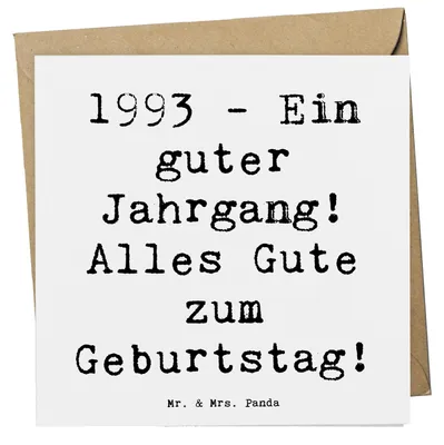 Produktbild von Mr. & Mrs. Panda Deluxe Karte Spruch 1993 Geburtstag - Weiß - Geschenk, Alter, Klappkarte, Geburtstagswünsche, faltkarte, doppelkarte, besondere Anlässe, Glückwunschkarte