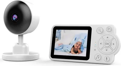 Produktbild von Babyphone,480P Babymonitor, IR Nachtsicht Auto, Lautstärke-Alarm, 2/4x Zoom, Schlaflieder, Temperaturwarnung, Zwei-Wege-Sprechen