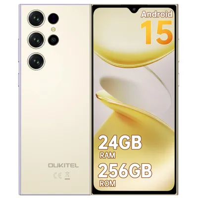 Image de OUKITEL C61 Pro Téléphone Portable Android 15, 24 Go RAM + 256 Go, Écran HD+ INCELL 6,88 Pouces Smartphone Pas Cher 90 Hz, 5150 mAh, 13MP, NFC, Or