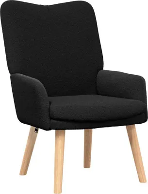 Produktbild von vidaXL Sessel Schwarz 63 x 67 x 94 cm Schafstoff und Sperrholz