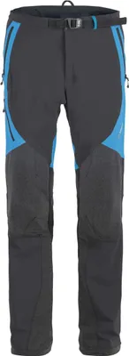 Hose CASCADE PLUS von DirectAlpine; Trekkinghose für Herren in Schwarz mit blauen Akzenten und zwei Reißverschlusstaschen.