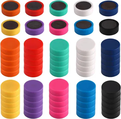 Productafbeelding van Koelkastmagneten 60 stuks, 10 kleuren, rond, voor koelkast