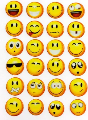 Produktbild von Oblique Unique 24 3D Smiley Smilies Sticker Aufkleber Set Emoji Deko Basteln