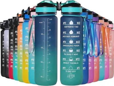 Produktbild von Wassersportflasche 1000ml mit Zeitmarker, BPA-frei, für Fitness, Outdoor