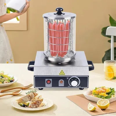 Produktbild von Wurstkocher Bockwurstwärmer Edelstahl Hot Dog GeräT WüRstchenwäRmer WurstwäRmer Maker Maschine Erhitzer WüRste Hot-Dog-Hersteller für Restaurants Snackbars Schnellimbisswagen oder Catering 350W 220V