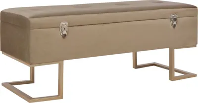 Obrázok produktu pre The Living Store Lavica s úložným priestorom 105 cm Béžový zamat