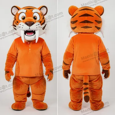 Obrázek produktu pro Plstěný MASTICOT maskot Šavlozubého tygra – Oranžové tesáky