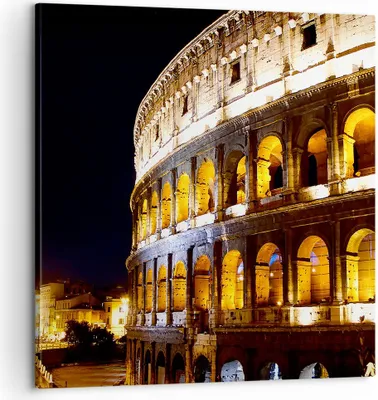 Produktbild von Bild auf Leinwand - Leinwandbild - Coloseum Rom Architektur - 60x60cm - Wand Bild - Wanddeko - Leinwanddruck - Bilder - Kunstdruck - Wanddekoration - Leinwand bilder - Wandkunst - AC60x60-1334