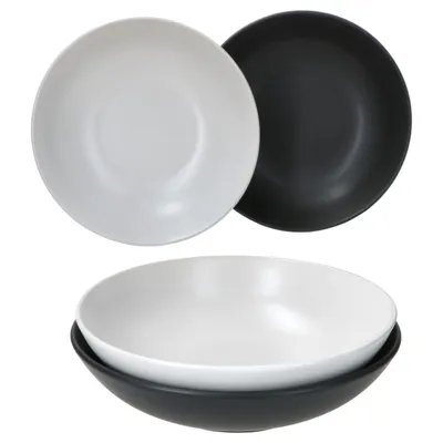 Zdjęcie produktu dla zestaw 4 talerzy do zupy Nero Bianco biało-czarny