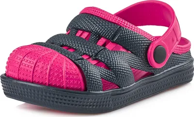 Produktbild von Ladeheid Kinder Mädchen Jungen leichte Eva Clogs Gartenclogs Gartenschuhe KL056 (Dunkelblau Rosa, 25)