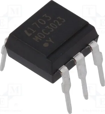 Produktbild von 2x Optotriac 5kV UAusg: 400V ohne Nullschaltung DIP6 Kanäle: 1 MOC3023 Opto-Triacs