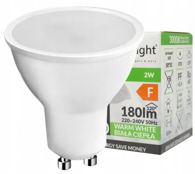 Obrázek produktu pro LED žárovka GU10, 2W, 230V, 3000K, teplá bílá barva, Ecolight
