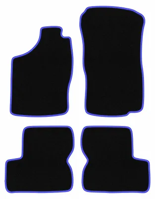 Produktbild von Fußmatten Automatten Velours Schwarz/Blau für Opel Astra F 1991-2002 Set 4-tlg