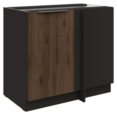 Produktbild von Küchen Eckunterschrank 105 cm Küche MONZA Okapi Nußbaum Küchenzeile Küchenblock