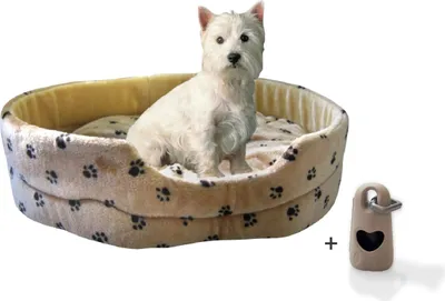 Produktbild von Hundebett Silvio mit Hundekotbeutelset, Größe:L