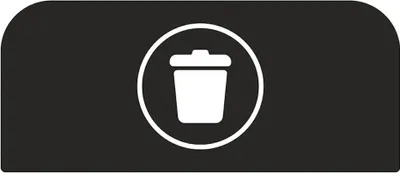Produktbild von Hinweistafel aus verzinktem Stahl für Rubbermaid Recycling-Station Abfall | 57 Liter | Schwarz