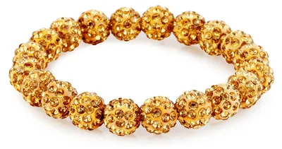 Productafbeelding van Morella damesarmband, parels met zirkonia steentjes, elastisch, geel