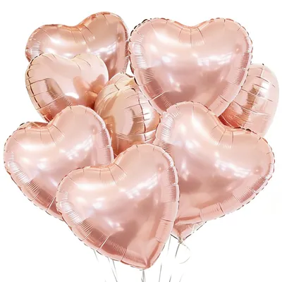 Produktbild von Herz-Luftballons - Heliumgeeignet - Dekoration für Hochzeiten und Feiern - Roségold - 25 Stück