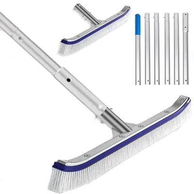 Image de Brosse de nettoyage pour piscine avec manche télescopique - Longueur : 43 cm
